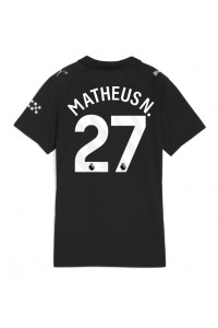 Manchester City Matheus Nunes #27 Jalkapallovaatteet Naisten Vieraspaita 2025-26 Lyhythihainen